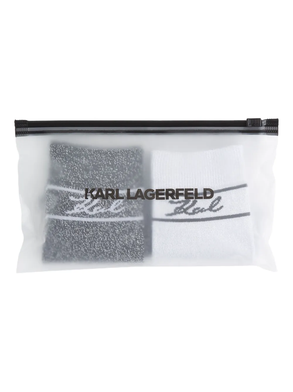Karl Lagerfeld Twe paar Signature lurex sokken Wit
