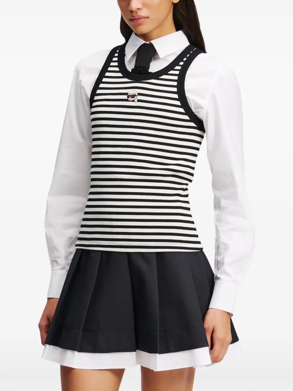 Karl Lagerfeld Geribbelde tanktop Wit