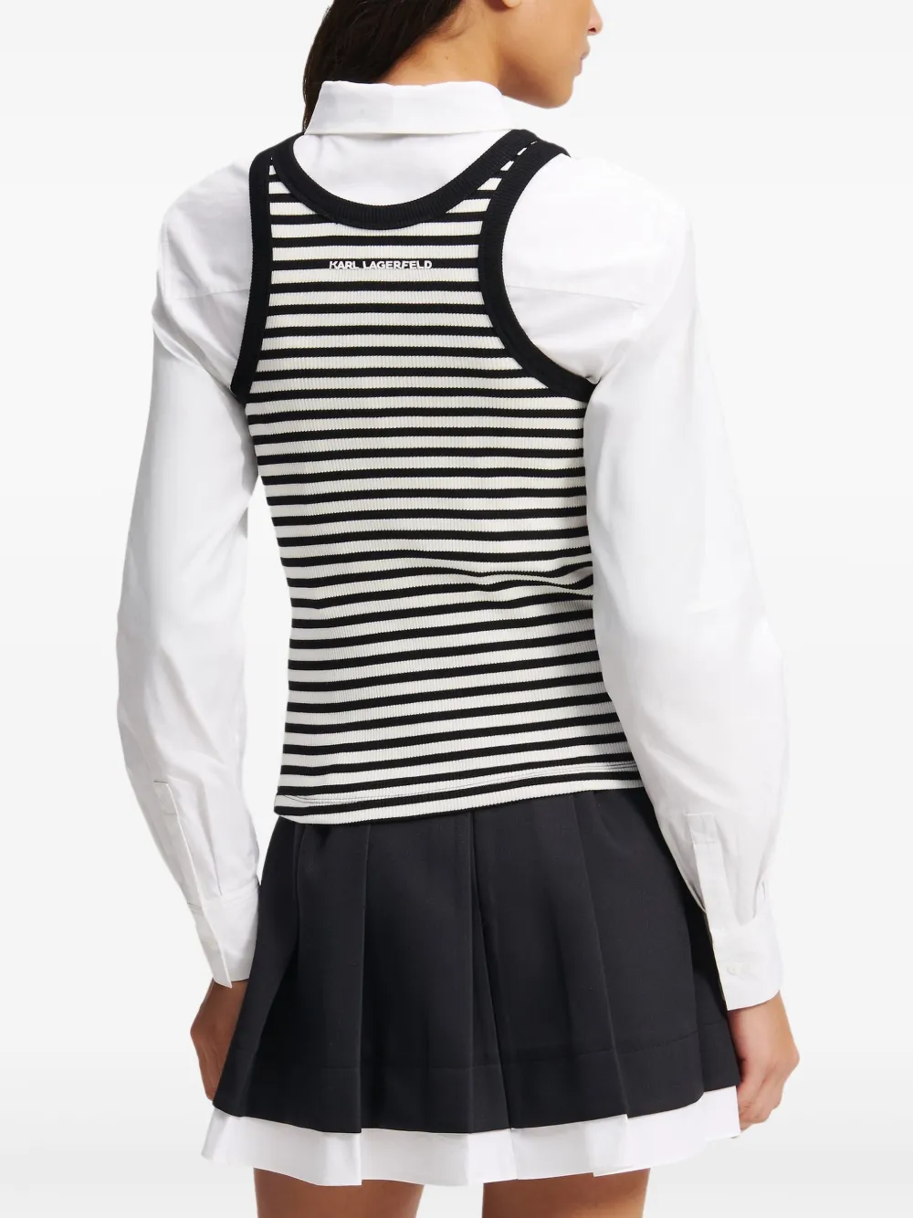 Karl Lagerfeld Geribbelde tanktop Wit