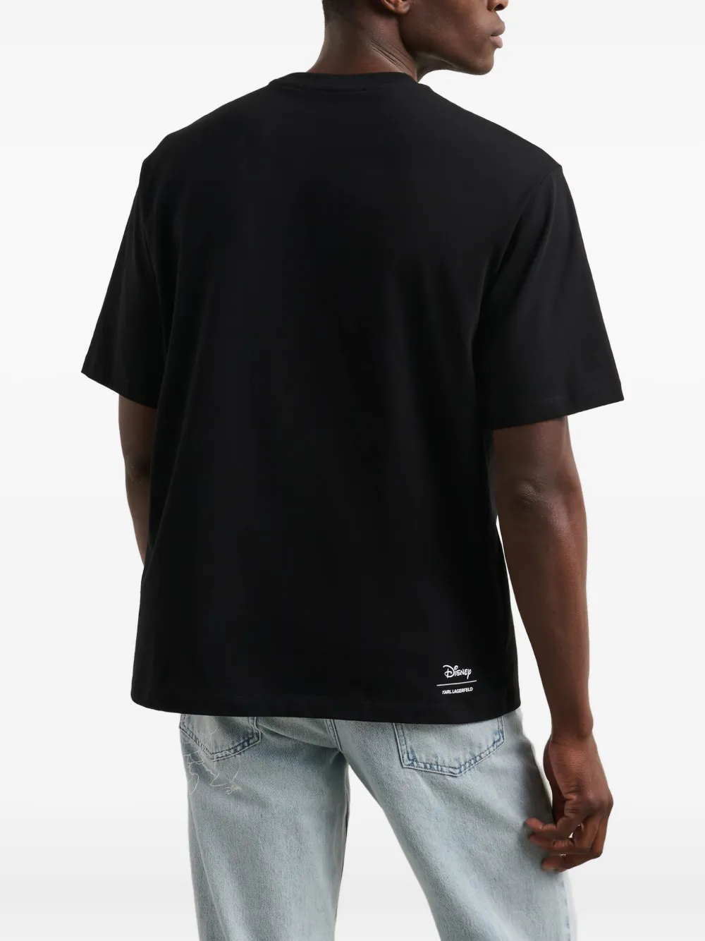Karl Lagerfeld x Disney T-shirt van biologisch katoen Zwart