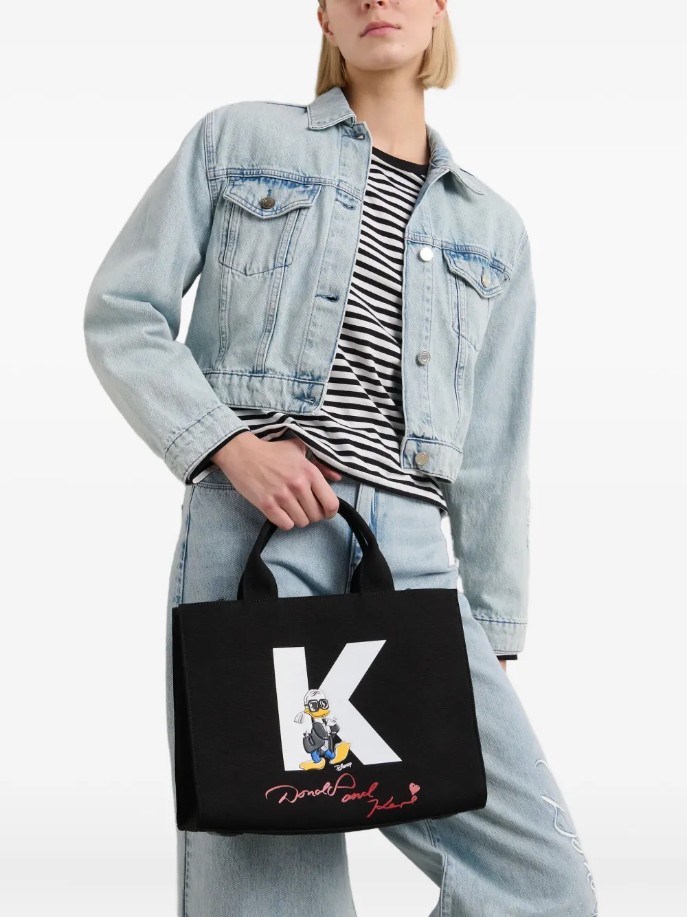 Karl Lagerfeld x Disney medium tote bag - Zwart