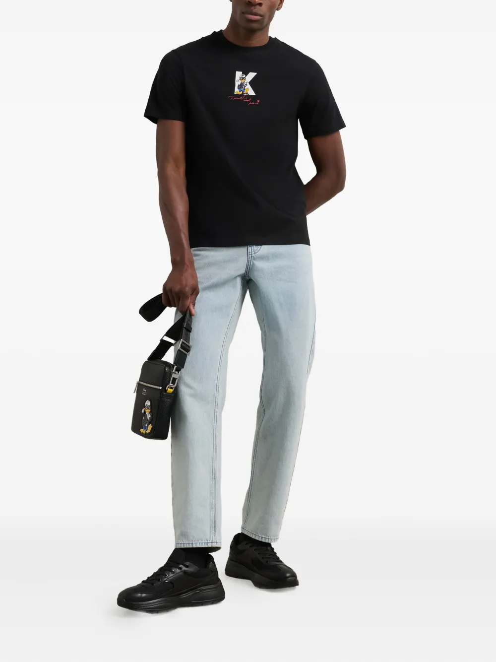 Karl Lagerfeld x Disney T-shirt van biologisch katoen - Zwart