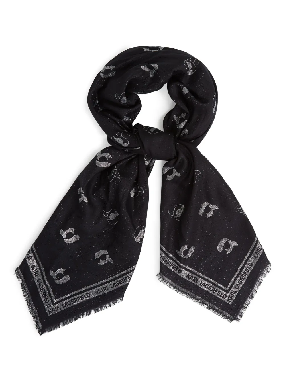Karl Lagerfeld Sjaal met jacquard Zwart