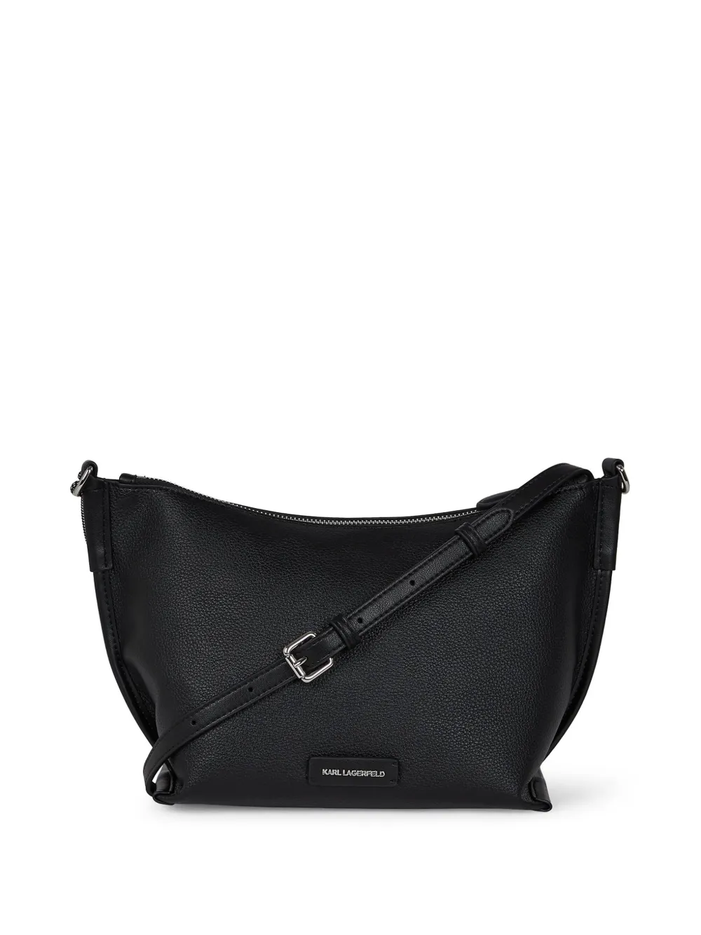 Karl Lagerfeld Ikon Pin leren crossbodytas met textuur Zwart