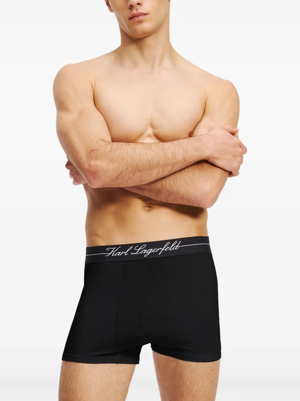 Karl Lagerfeld Boxershorts met contrasterende tailleband Zwart