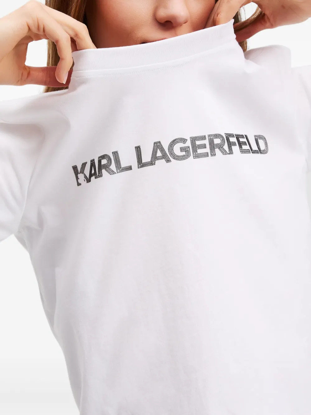 Shop Karl Lagerfeld Logo-print T-shirt