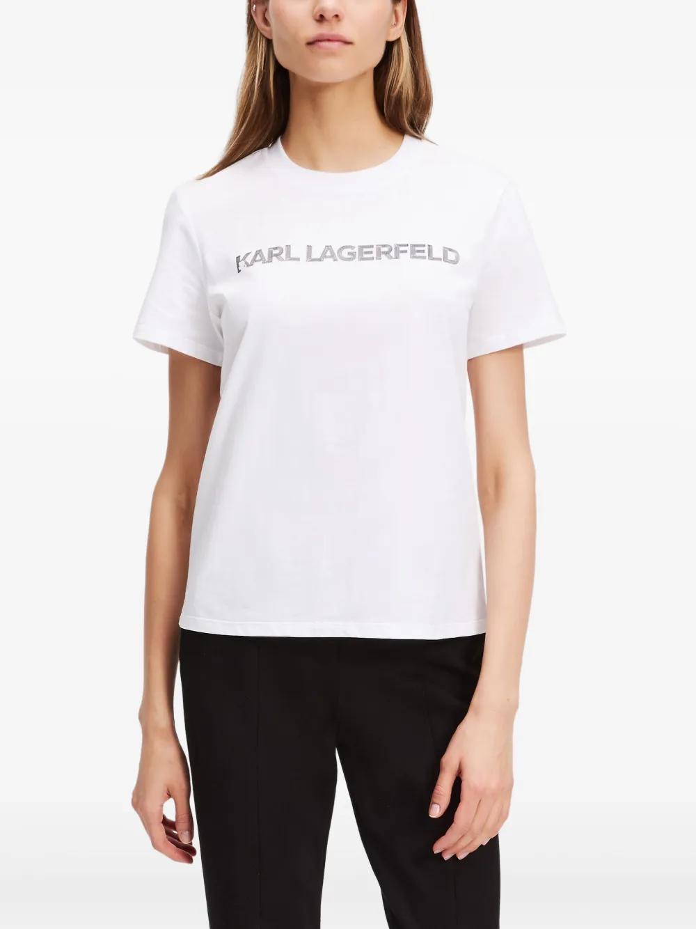 Shop Karl Lagerfeld Logo-print T-shirt