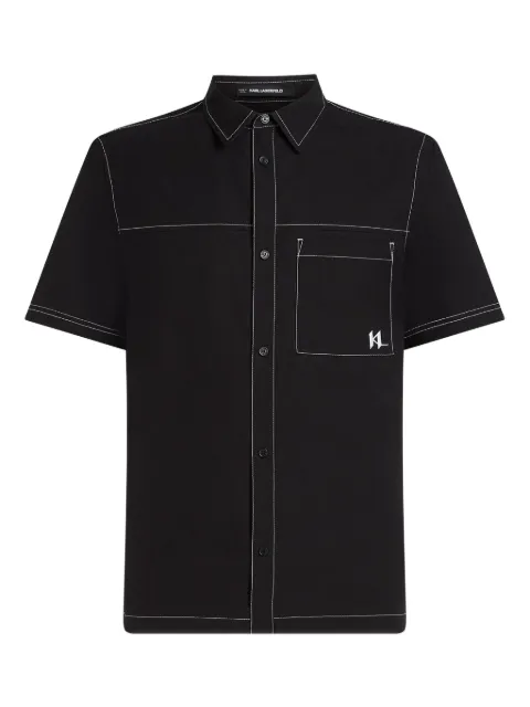 Karl Lagerfeld contrast-stitch short-sleeve shirt