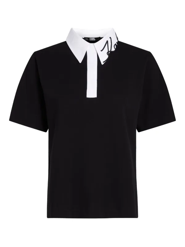 Karl Lagerfeld Signature ポロシャツ | ブラック | FARFETCH JP