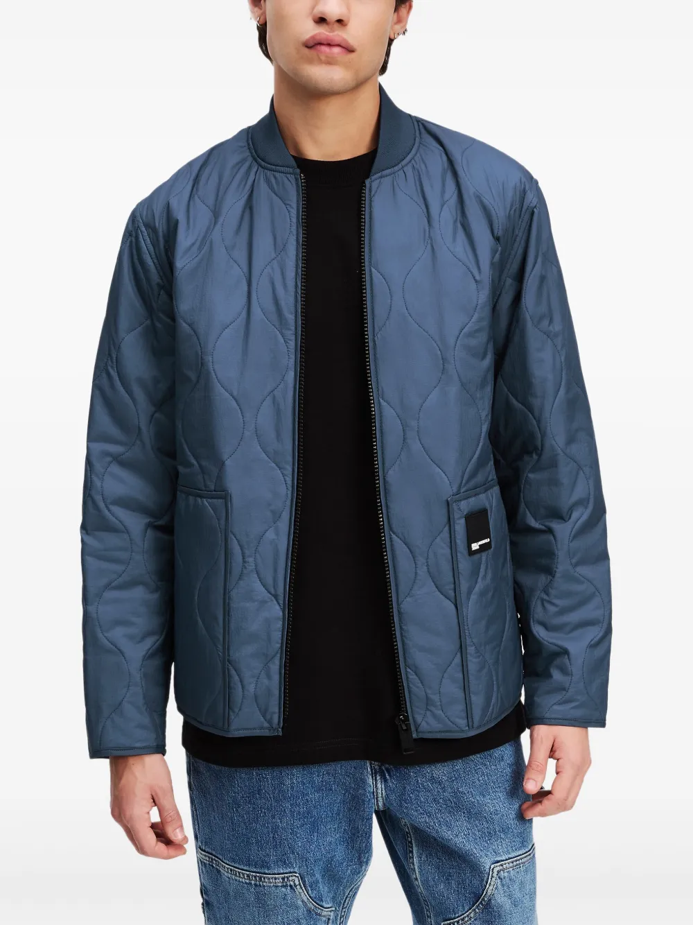 Karl Lagerfeld Jeans Lichtgewicht gevoerd jack Blauw