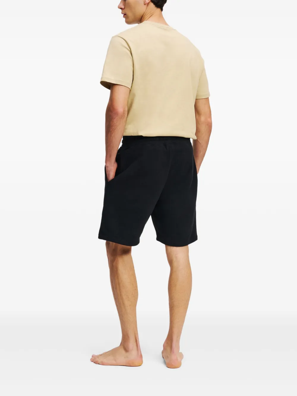Karl Lagerfeld Shorts met geborduurd logo Zwart