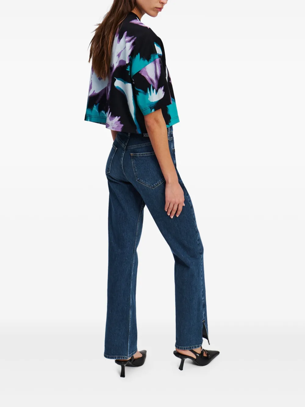 Karl Lagerfeld Jeans High waist straight jeans Blauw