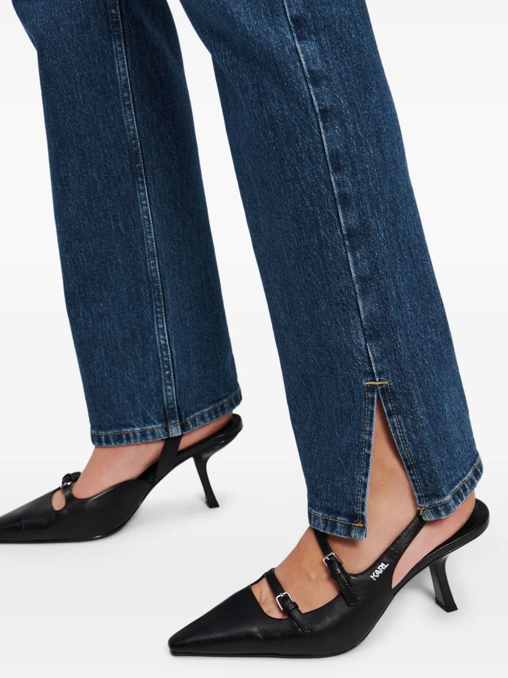 Karl Lagerfeld Jeans High waist straight jeans Blauw