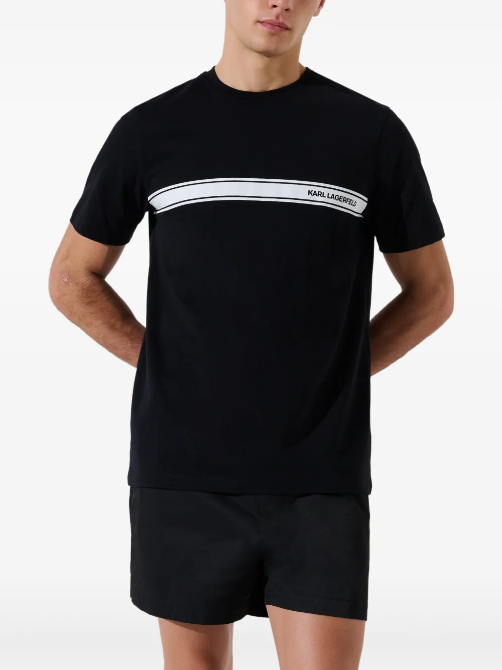 Karl Lagerfeld T-shirt met logo Zwart