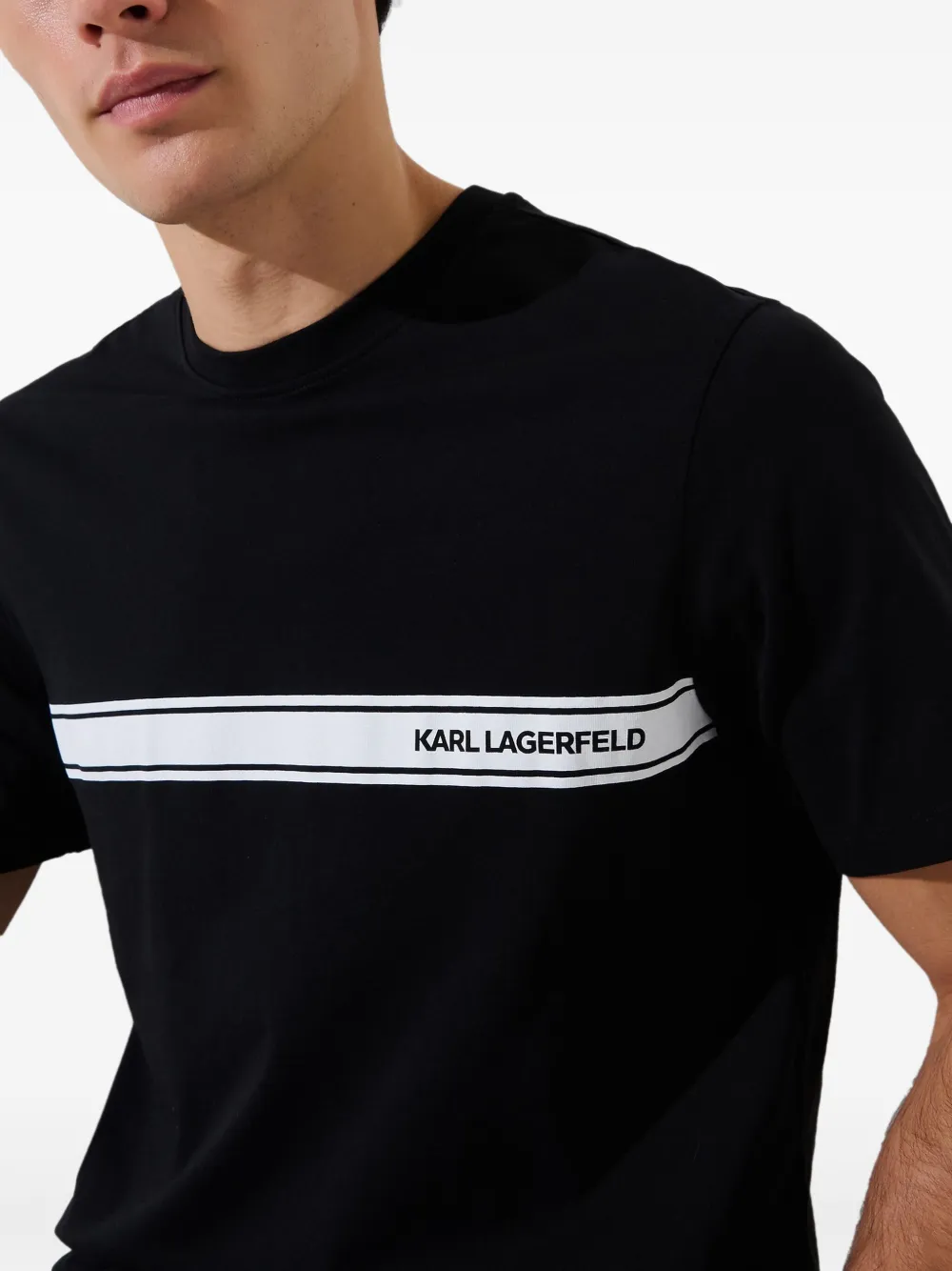 Karl Lagerfeld T-shirt met logo Zwart