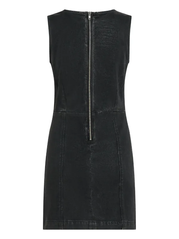 black coated denim dress Coated Denim Dress