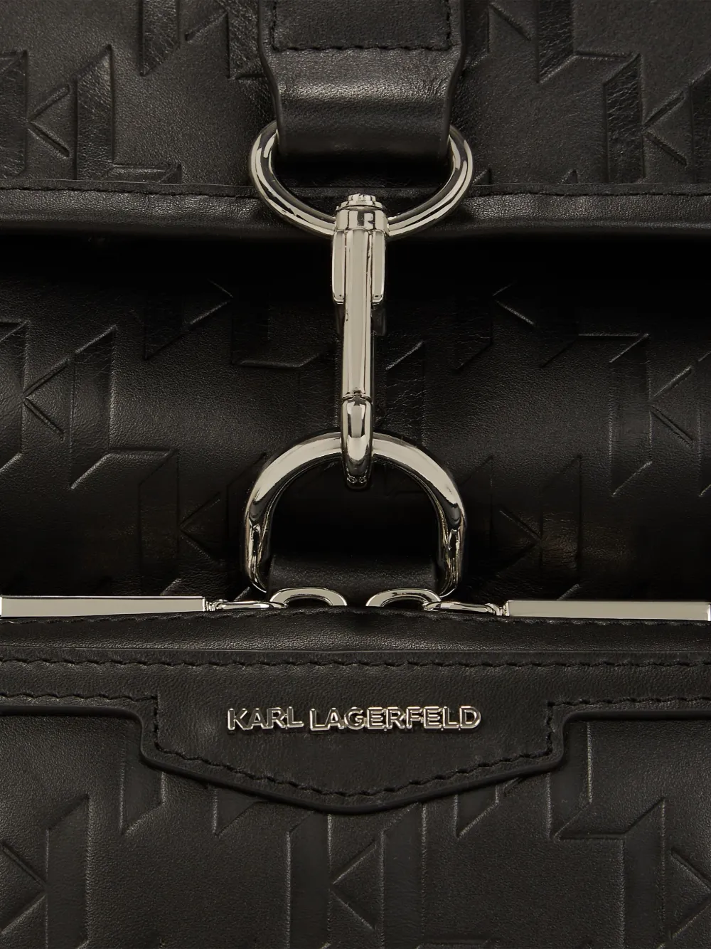 Karl Lagerfeld K Loom leren rugzak Zwart