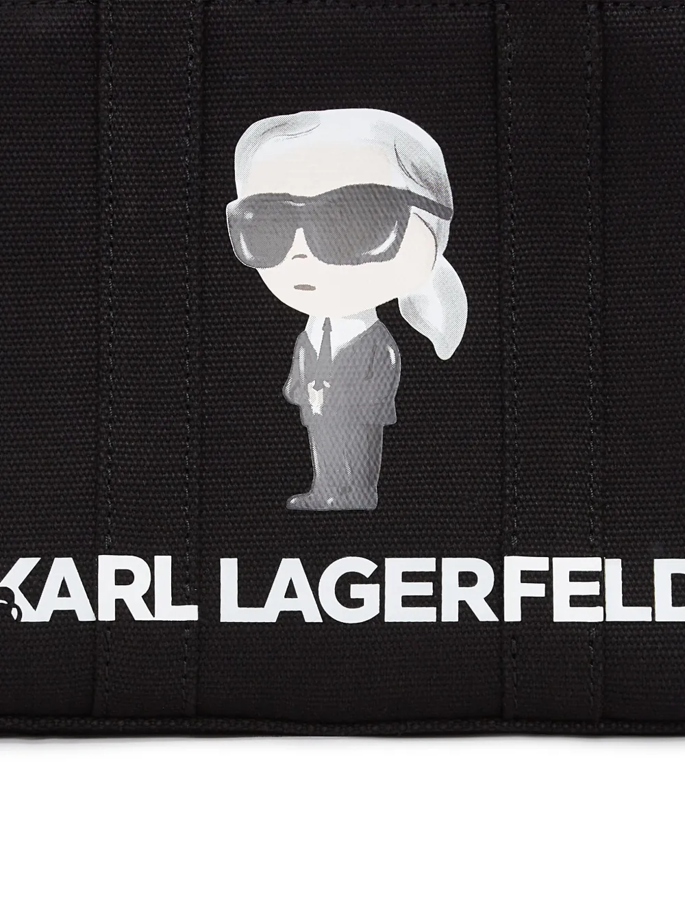 Karl Lagerfeld Ikon Aquarelle Canvas Tote Bag In Black