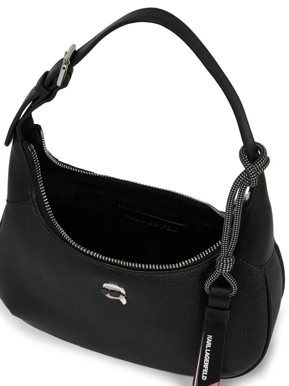 Karl Lagerfeld Ikon Pin slouchy schoudertas Zwart