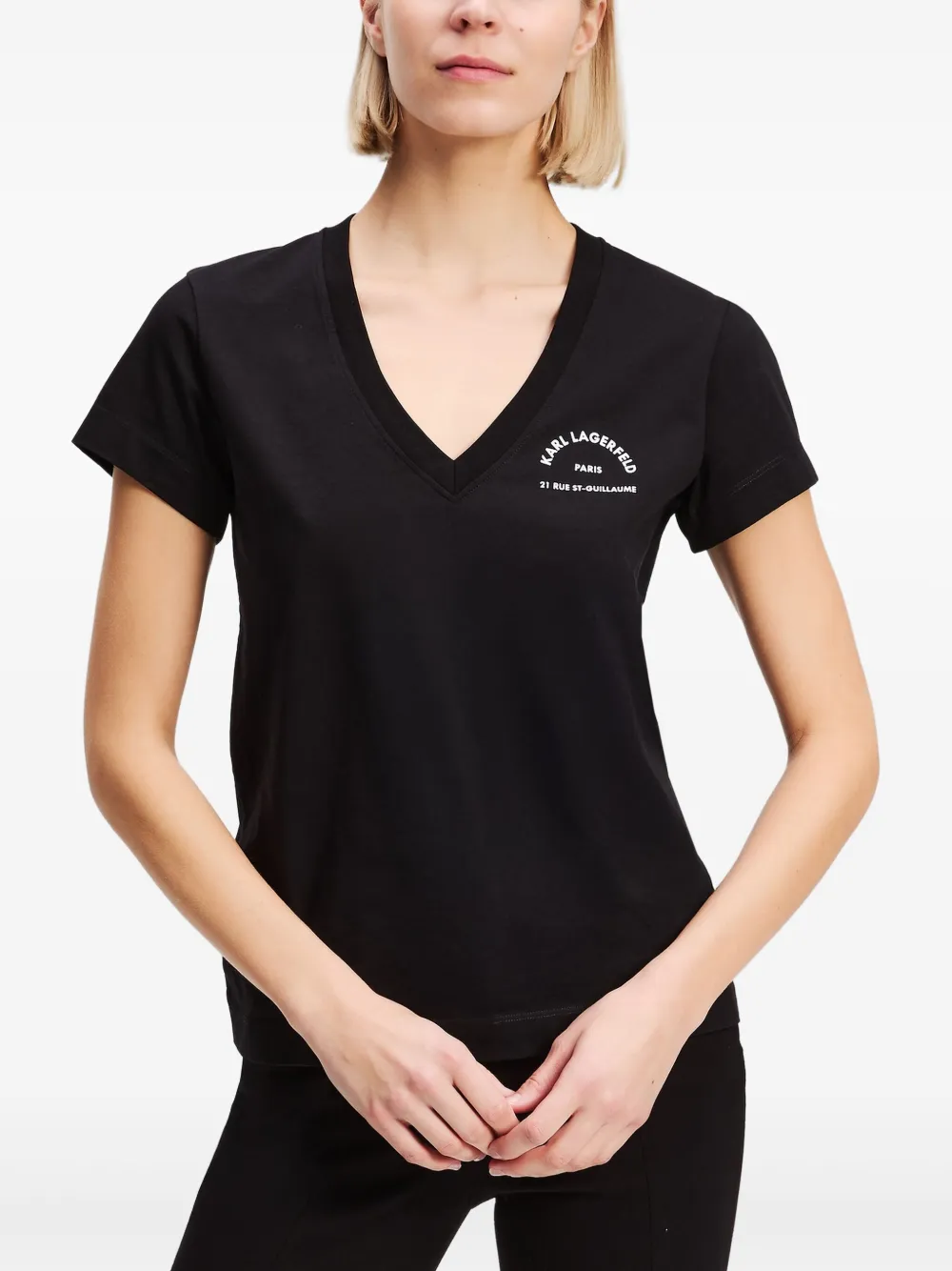 Karl Lagerfeld Rue St-Guillaume T-shirt Zwart