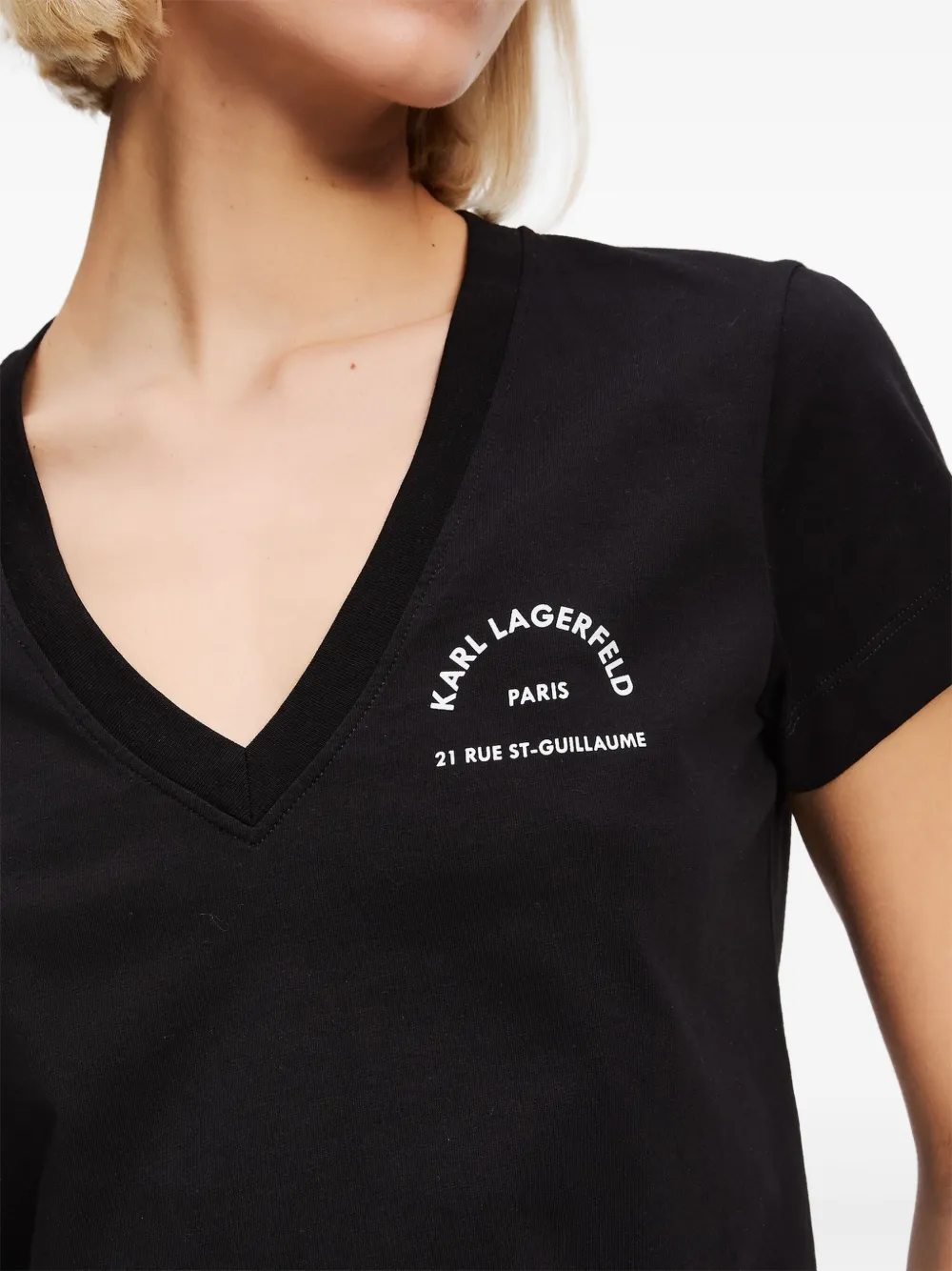 Karl Lagerfeld Rue St-Guillaume T-shirt Zwart