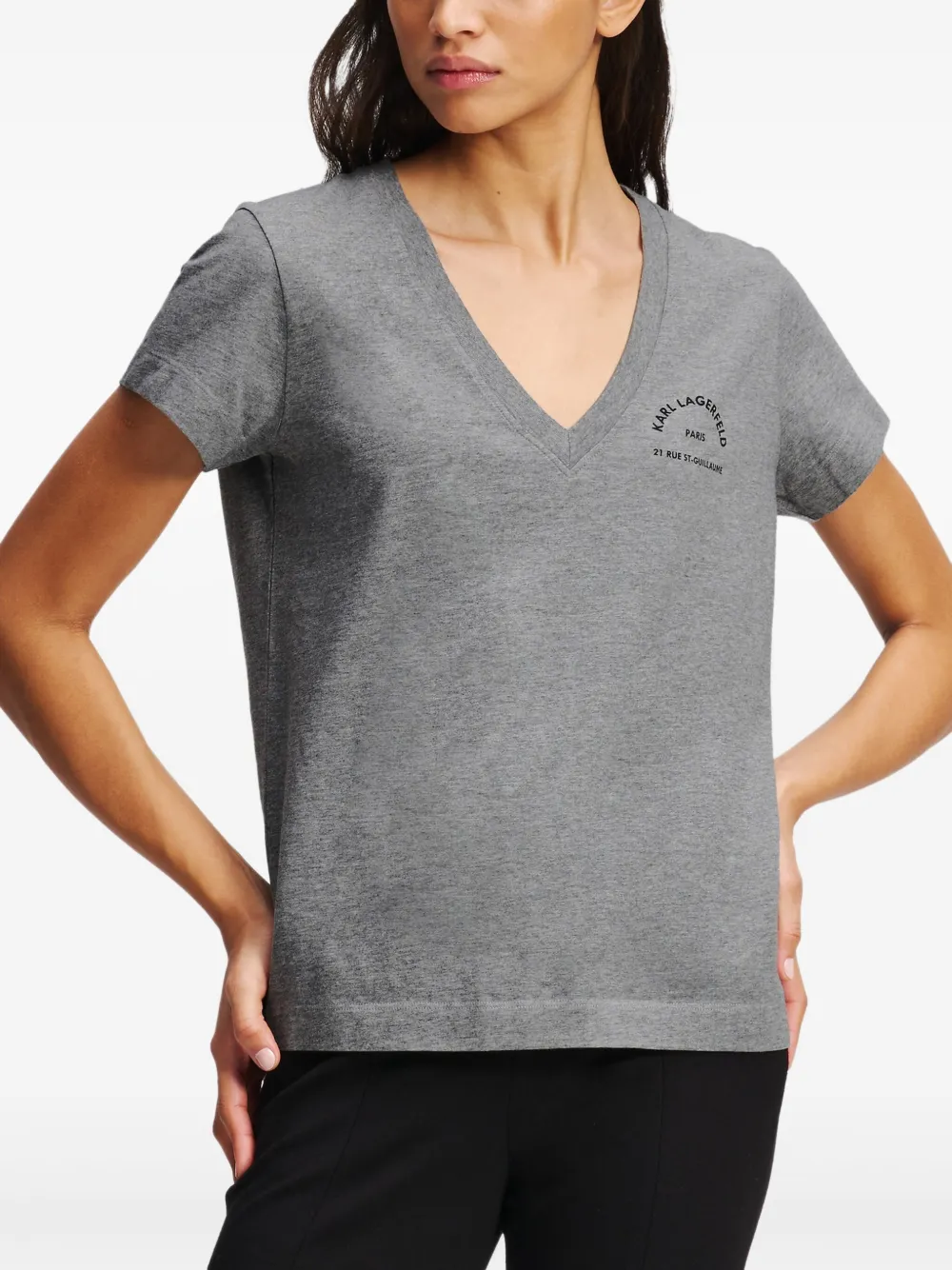 Karl Lagerfeld Rue St-Guillaume T-shirt Grijs