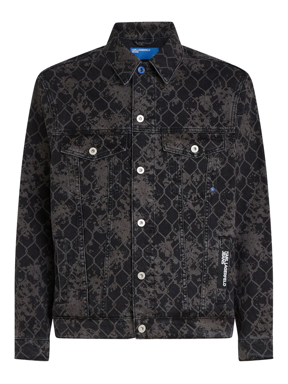 Karl Lagerfeld Jeans chamarra de mezclilla con estampado gráfico | gris | Image 1