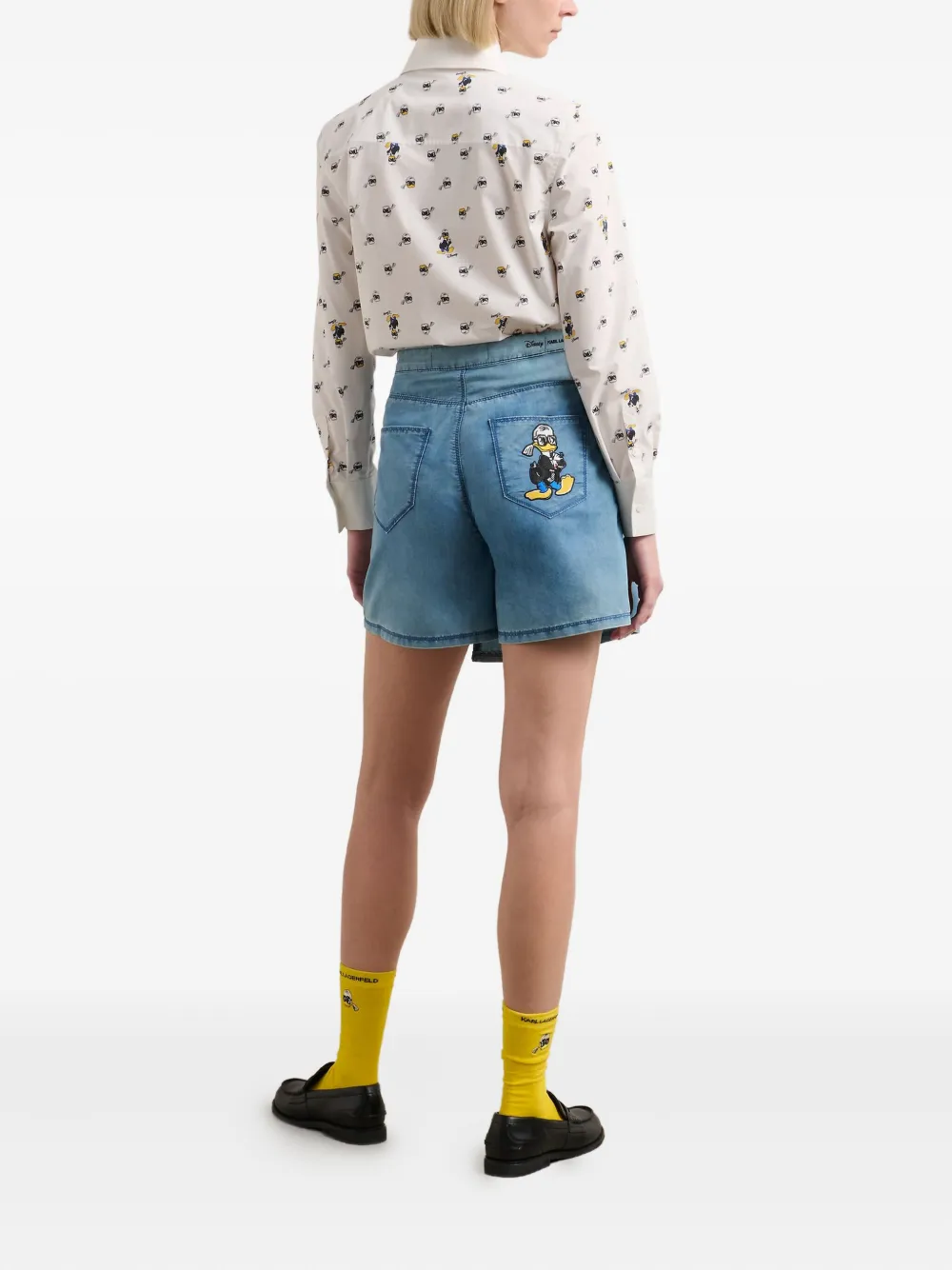 Karl Lagerfeld x Disney geplooide denim skort Blauw