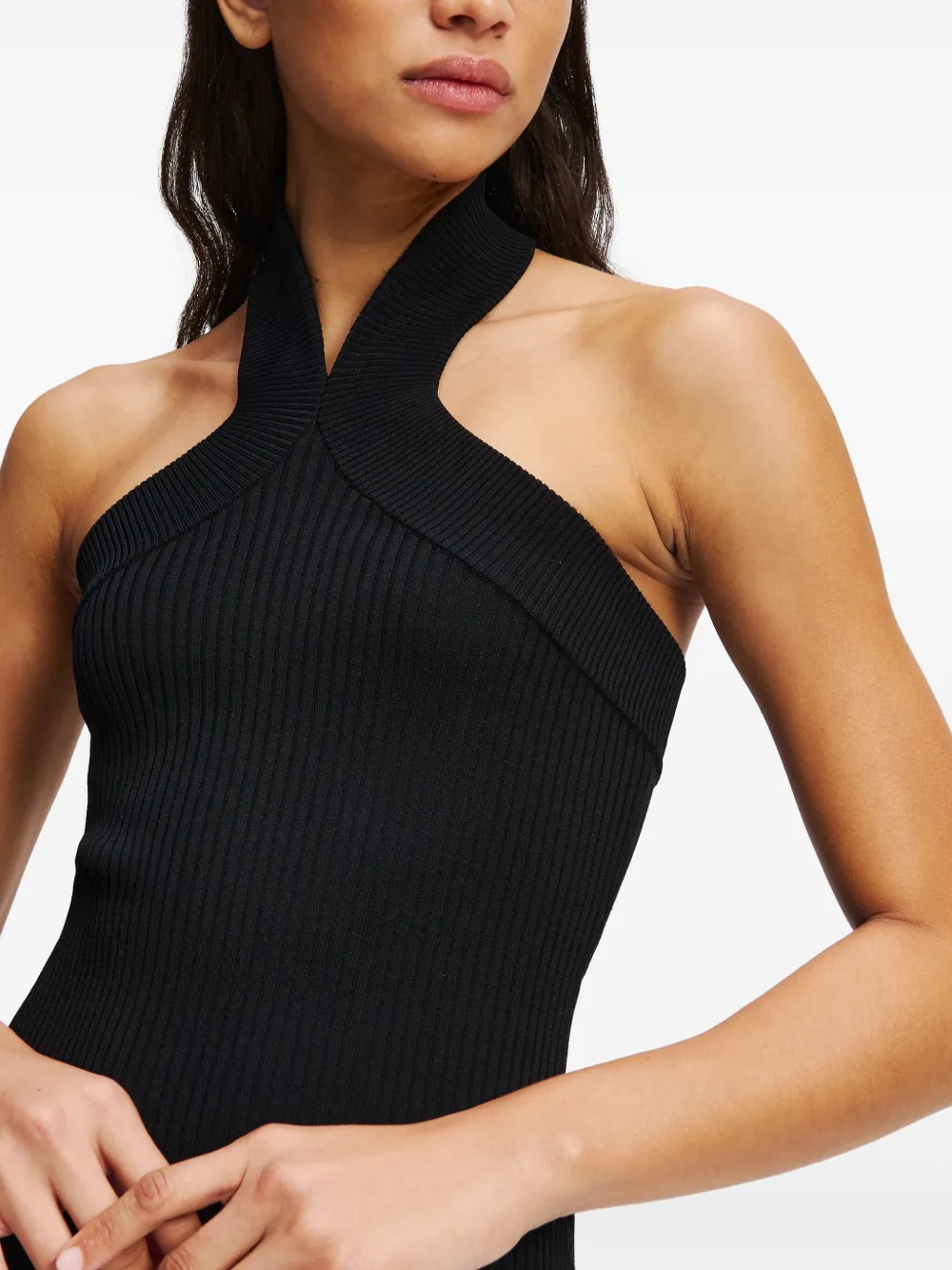Karl Lagerfeld Geribbelde top Zwart