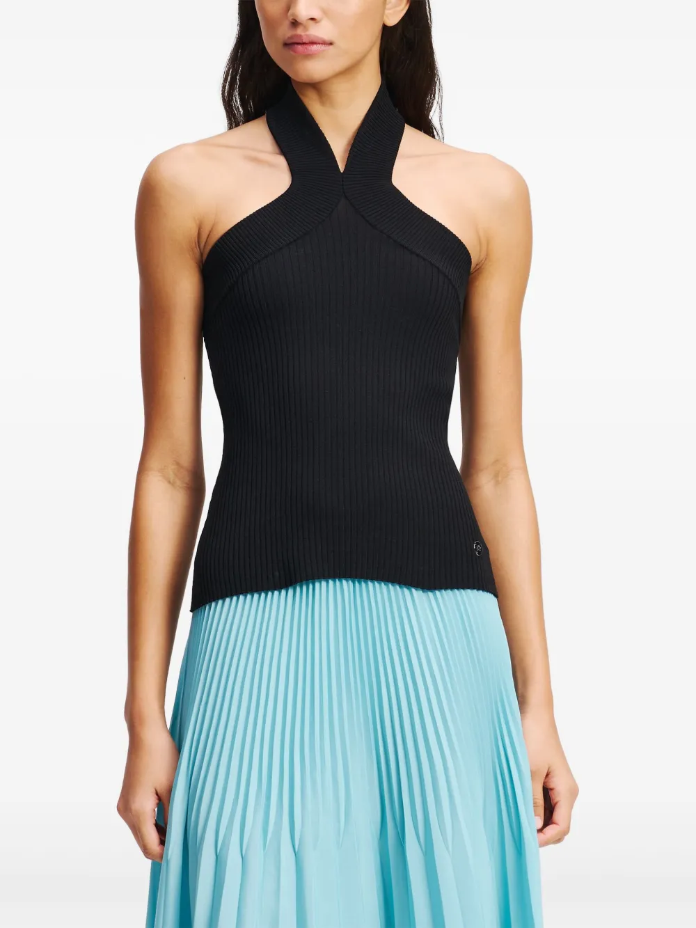 Karl Lagerfeld Geribbelde top Zwart
