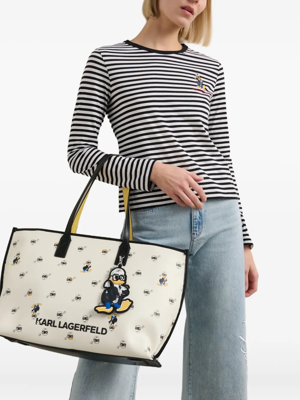 Karl Lagerfeld x Disney all-over print tote bag - Wit