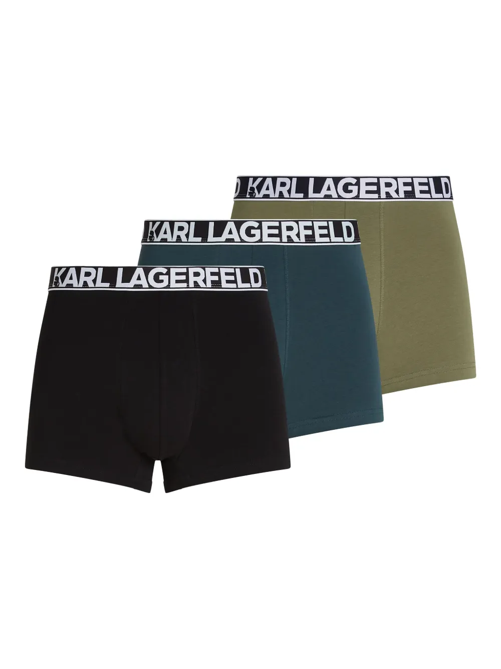 Karl Lagerfeld ロゴウエスト ボクサーパンツ セット - グリーン Karl Lagerfeld ロゴウエスト ボクサーパンツ セット - グリーン