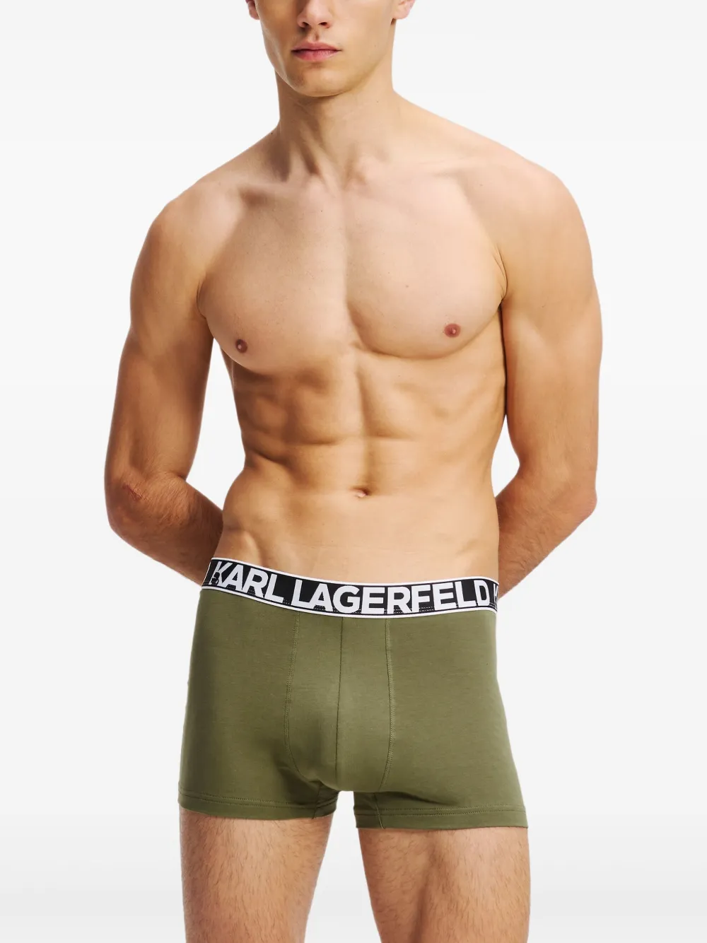 Karl Lagerfeld Drie boxershorts met logoband Groen