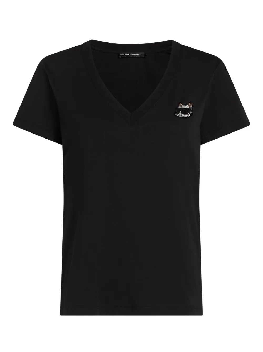 Karl Lagerfeld playera Ikon con strass | negro | Image 1
