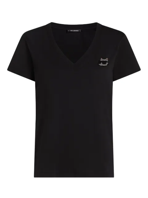 Karl Lagerfeld camiseta Ikon con strass