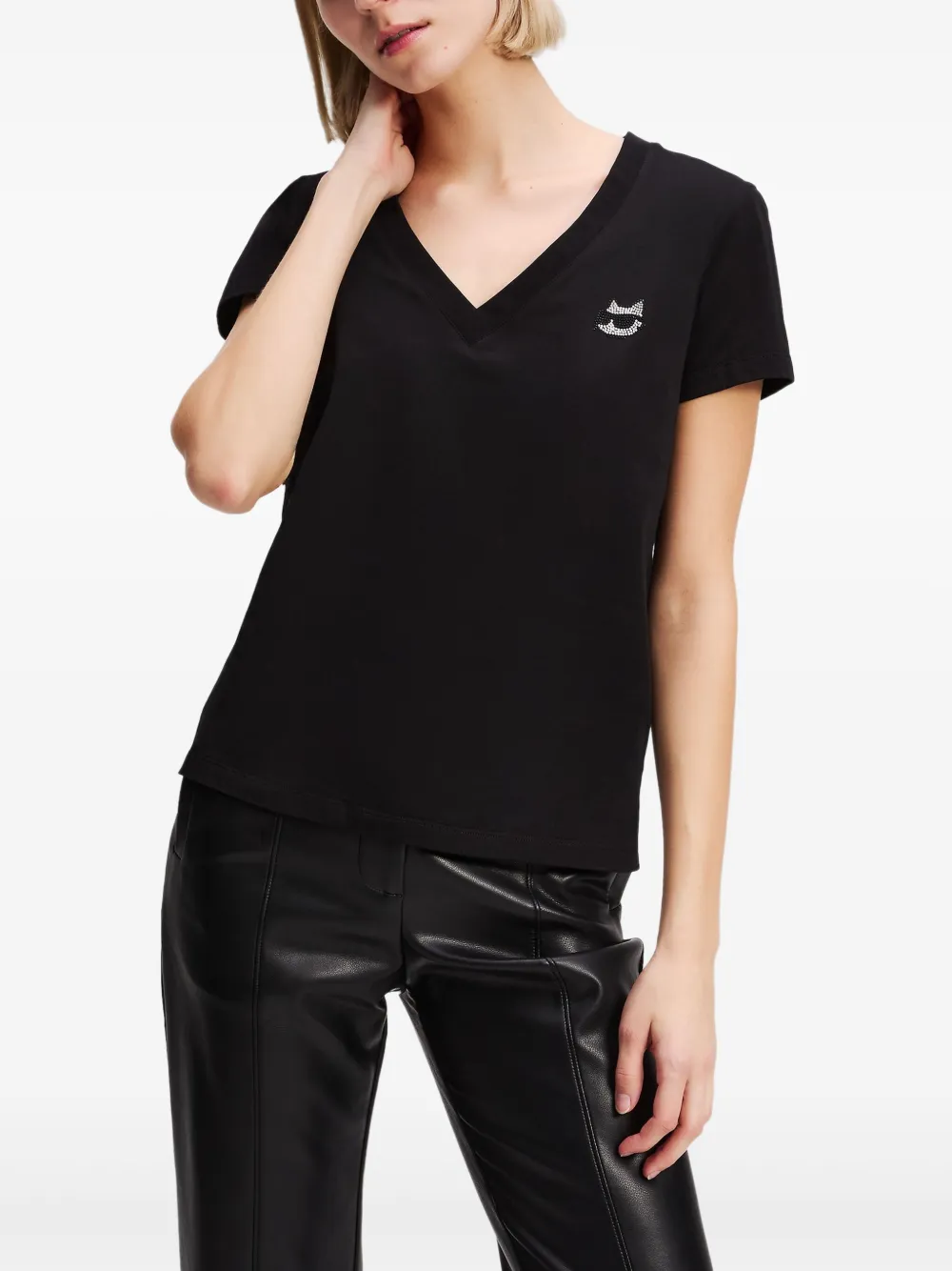 Karl Lagerfeld T-shirt Ikon con strass | Top | Image 3