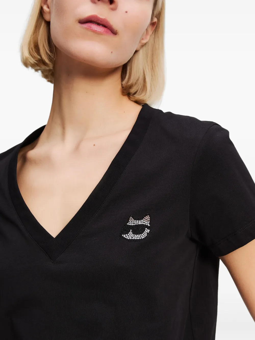 Karl Lagerfeld T-shirt Ikon con strass | Image 5