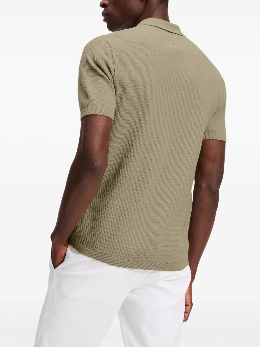 Karl Lagerfeld Poloshirt met halve rits Beige