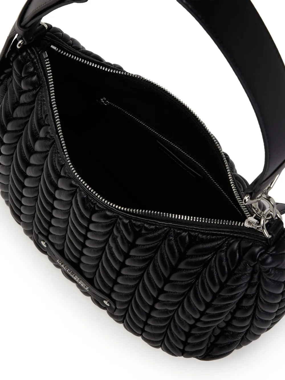 Karl Lagerfeld K/weave Quilted Shoulder Bag In Black