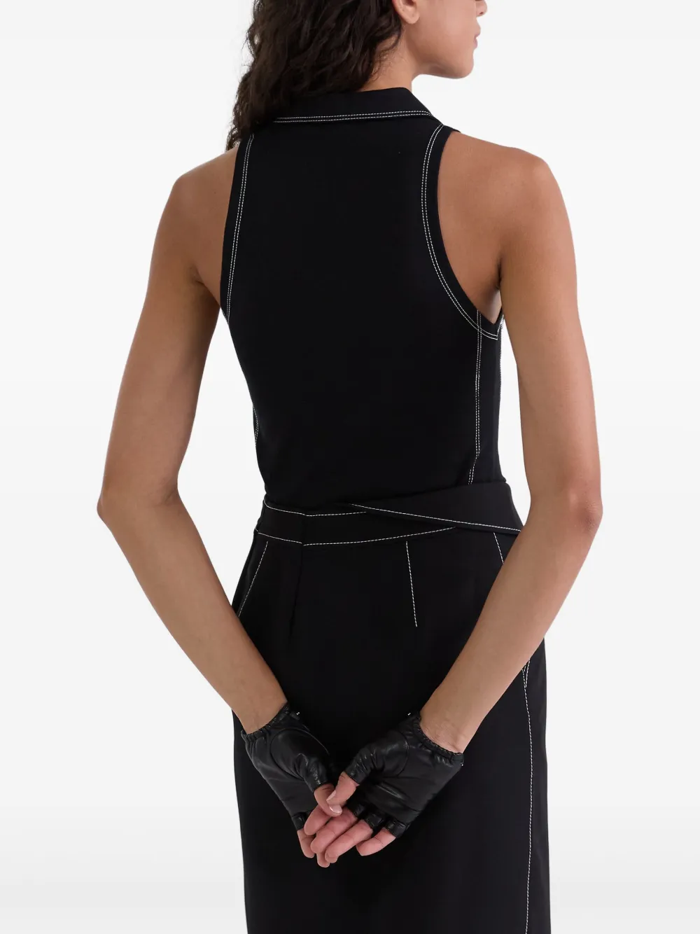 Karl Lagerfeld Mouwloze top met contrasterende stiksels Zwart