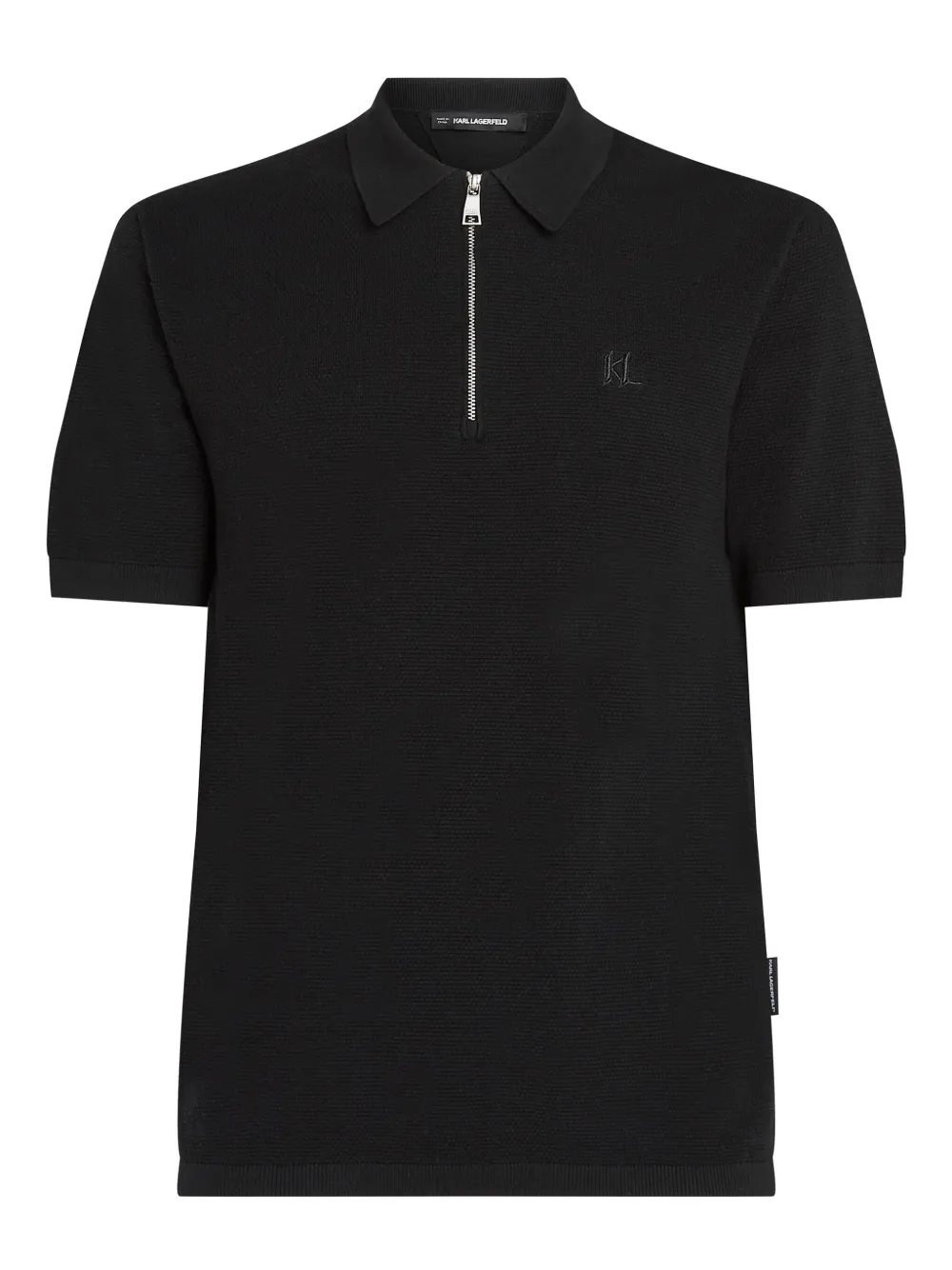 Karl Lagerfeld polo à col zippé | noir | Image 1