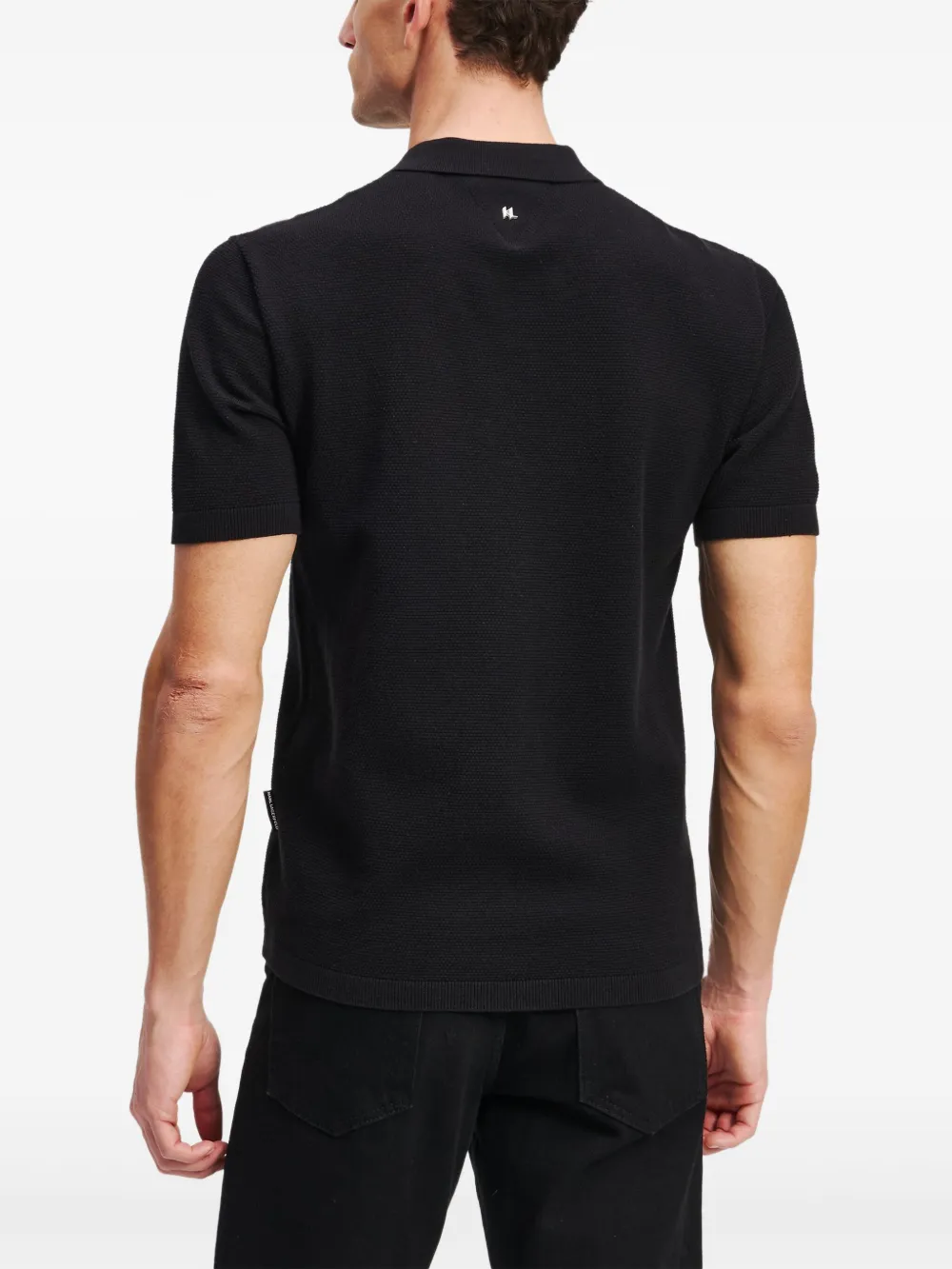 Karl Lagerfeld Poloshirt met rits Zwart