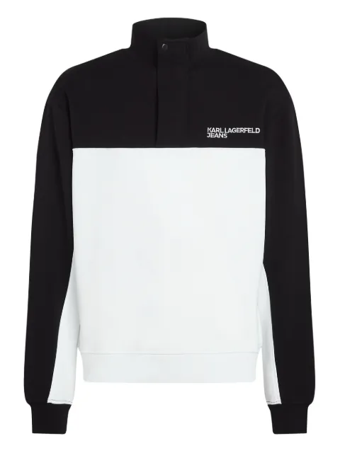 Karl Lagerfeld Jeans sweat colour block à col montant zippé