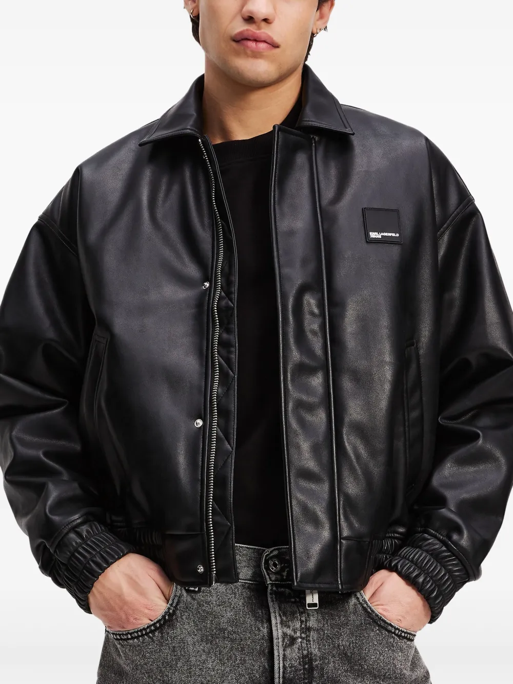 Karl Lagerfeld Jeans Bomberjack met rits Zwart