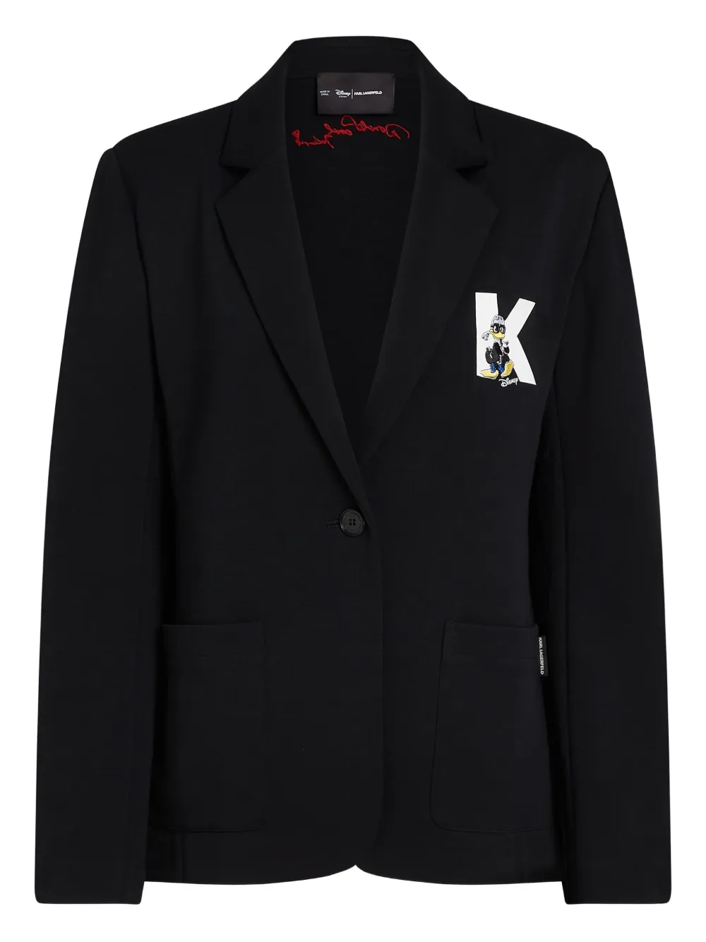 Karl Lagerfeld x Disney jersey blazer Zwart
