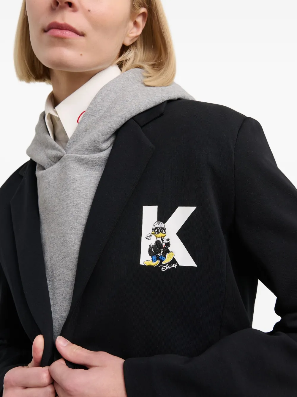 Karl Lagerfeld x Disney jersey blazer Zwart