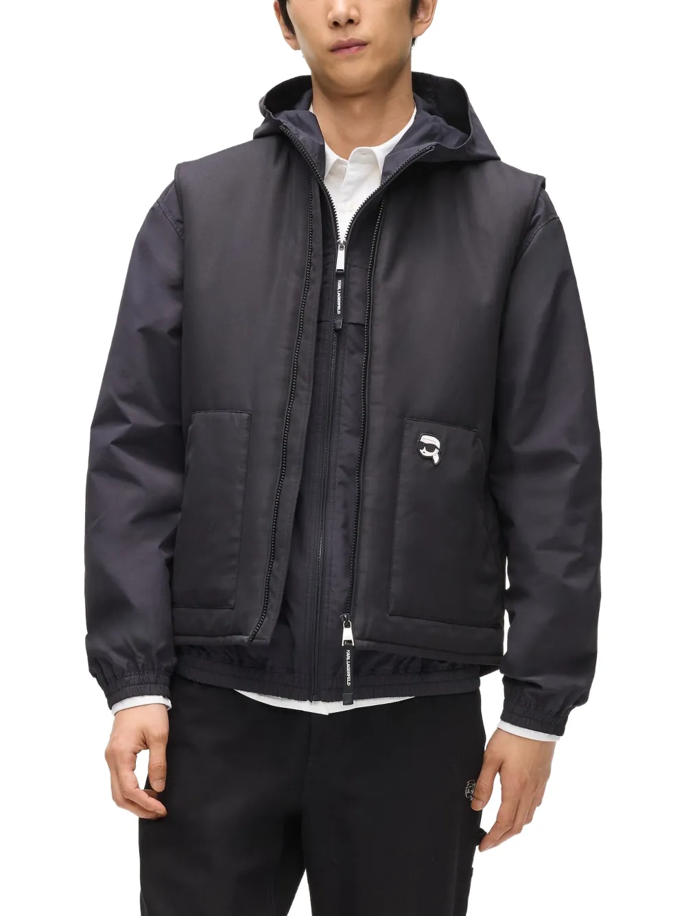 Karl Lagerfeld Ikon gewatteerde bodywarmer Zwart