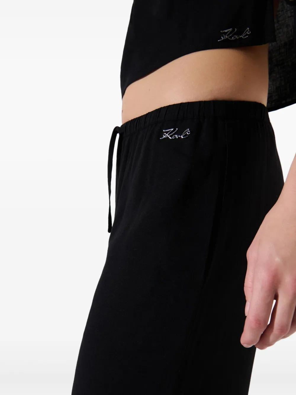Karl Lagerfeld Doorzichtige strandbroek Zwart