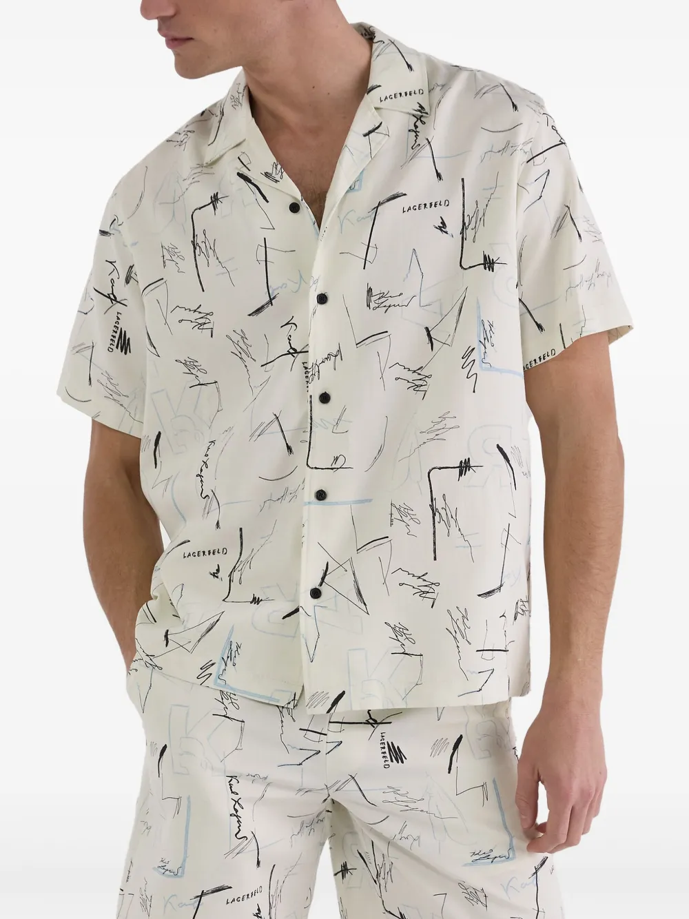 Karl Lagerfeld Overhemd met print - Wit