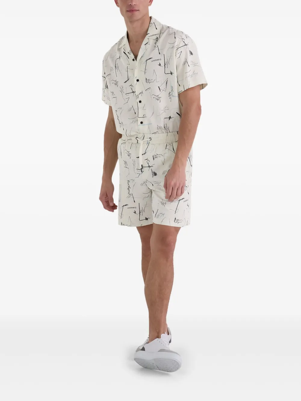 Karl Lagerfeld Shorts met print - Wit